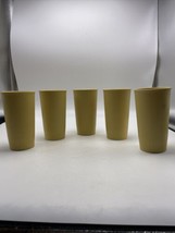 Tupperware Tumbler Cups Lot of 5 Harvest Gold 12 oz. Stackable 873 Vintage 1970s - £21.92 GBP