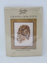 Lion and Lioness Picture Counted Cross Stitch Kit 50229 Something Special 14X18 - £9.46 GBP