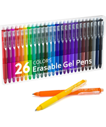 Erasable Gel Pens, 26 Colors Retractable Erasable Pens Clicker, Fine Poi... - $54.78 CAD