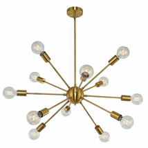 Sputnik Industrial Brass Lighting 12 Arm Home Interior Brass Chandelier  - £163.33 GBP