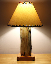 Rustic Table Lamp...The Big Sawtooth Mountain Table Lamp w/14&quot; Parchment Shade - £135.85 GBP