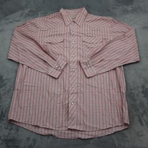 Backpacker Shirt Mens XXL Red, Gray, white Check Snap Button Down long sleeve - £20.38 GBP