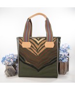 Consuela Michelle Green Glittering Slash Embroidered Classic Tote Bag NWT - $291.56