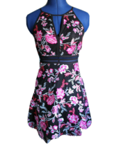 By &amp; By Juniors Black/Pink Dress With Embroidery Flowers ~0~ - £13.95 GBP
