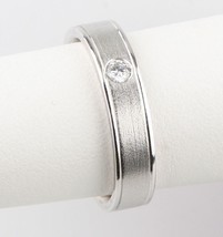 18k Oro Bianco Diamante Solitario Fedina Misura 10, 8.7 Grammi, Tdw = 0.18 KT - £601.38 GBP
