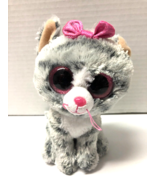 Ty Beanie Boos Kiki the Gray Tabby Cat 6&quot; Gently Used Plush Toy 2017 No ... - $94.08 MXN