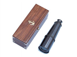 Deluxe Class Oil Rubbed Bronze Antique Admiral&#39;s Spyglass Telescope 27&quot;&quot; with Ro - £132.72 GBP