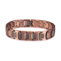 Pure Copper Magnetic Bracelet Homme 14mm Wrist Band Magnetic Bracelet Benefits H - £24.58 GBP