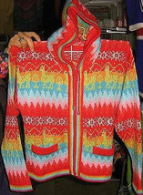 Colorful hooded Kids Sweater, Jumper made of  Alpaca wool  - $55.00