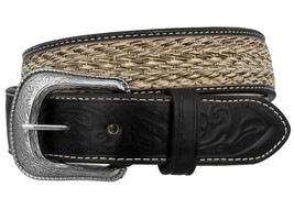 Kids Boys Black Tooled Western Dress Cowboy Belt Woven Braided Removable... - $464.81 MXN