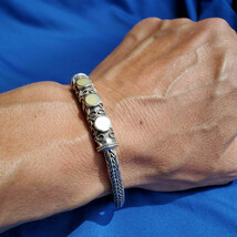 Byzantine 925 Sterling Silver Bracelet Woven Braided Bangle Style Chain ... - $361.24 CAD