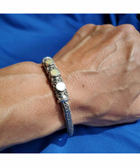 Byzantine 925 Sterling Silver Bracelet Woven Braided Bangle Style Chain ... - $5,017.00 MXN
