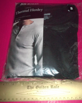 Joe Boxer Men Clothes Small Thermal Underwear Top Solid Black Henley Shi... - $11.39