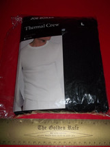 Joe Boxer Men Clothes Large Thermal Underwear Top Solid Black Crew Neck ... - $11.39