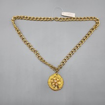 Emma James Sunburst Flower Necklace Liz Claiborne Gold Tone Curb Chain NWT - £23.06 GBP