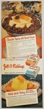 1949 Print Ad Jell-O Puddings Chocolate Tapioca with Apricot Cream Recipe - £11.82 GBP