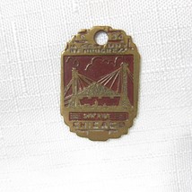 1934 Chicago Worlds Fair Souvenir Metal Token Keyring Keychain Skyride Vintage - £39.37 GBP