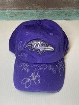BALTIMORE RAVENS NFL HAT Cap AUTOGRAPHED Signed Purple Flacco Pitta +more - £39.32 GBP
