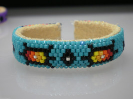 New Born Baby Cuff Bracelet Native American Cherokee Beads Flower Fire P... - $29.99