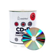 100 Pack Smartbuy 52X CD-R 700MB 80Min Shiny Silver Blank Media Recordab... - $21.49