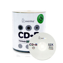 100 Pack Smartbuy 52X CD-R 700MB 80Min Logo Top Blank Media Recordable Disc - $21.99