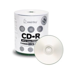 100 Pack Smartbuy 52X CD-R 700MB 80Min Silver Inkjet Printable Blank Record Disc - $22.99