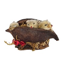 Vintage Baby Mice In Pecan Shell Fur Animals Signed Troy - $34.99
