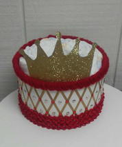 Red and Gold Prince Baby Shower 1 Tier  Bling Diaper Cake - £22.05 GBP