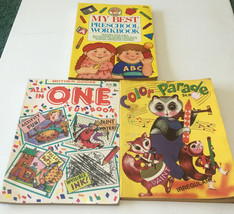 Vintage coloring fun book workbook lot follow the dots paint with water counting - $19.75