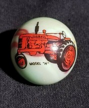 Vintage Farmall Model H Marble White 1&quot; Glass Marble - £10.25 GBP