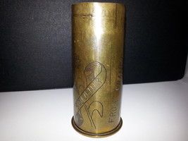 World War 1 German Imperial Navy Brass Cartidge Casing - With Trench Art - $255.00