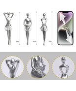 Silver Thinker Statues Set 3 Modern Desk Sculpture Home Decor - $39.99