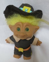 Ace Novelty Treasure Troll Doll 5&quot; Yellow Hair &amp; Jewel Thanksgiving Pilgrim - £7.70 GBP