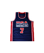 Larry Bird Custom Team USA Basketball Jersey Navy Blue Any Size - £27.96 GBP+