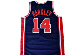 Charles Barkley #14 Team USA Basketball Jersey Navy Blue Any Size image 2