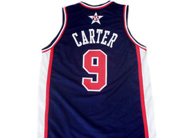 Vince Carter #9 Team USA BasketBall Jersey Navy Blue Any Size image 2