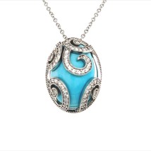 Natural Turquoise Diamond Gold Necklace 15.32 TCW Certified $15,950 211937 - £2,770.82 GBP