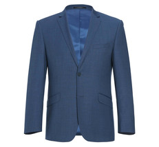 Men's Renoir Wool Blend Slim Fit 2pc Suit Sharkskin Texture 557-1 Blue image 2