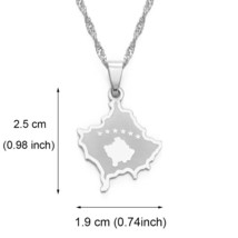 Anniyo Kosovo Pendant Necklaces For Women Girls Silver Color/Gold Color Jewelry  - £13.32 GBP