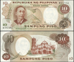 Philippines. Banknote 10 piso. ND (1970). Unc. Paper. Cat# P.144b - £2.08 GBP