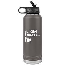 Pug - 32oz Insulated Water Bottle - Pewter - £33.75 GBP