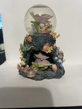 Colorful Dolphin Underwater Snow Globe Coral Fish Cove Shells Prestige - $14.84