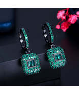 Luxury Red Green Color Rectangle Earrings - £15.66 GBP