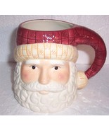 Tis The Season Santa Face Handcrafted &amp; Painted Ceramic Tavern Mug by CIC - $590.97 MXN
