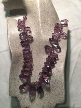 Hand Made Vintage Purple Genuine Amethyst Points Beads Necklace - £99.22 GBP