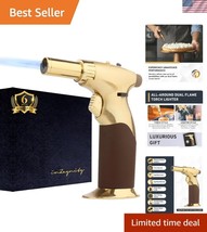 Compact Dual Flame Kitchen Torch - Adjustable Butane Tool for Creative C... - $45.00