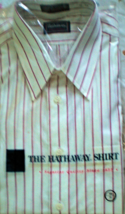 Men&#39;s Dress Shirt Long Sleeve Dress Shirt By Hathaway  (size 16 Sleve 34) - $10.95