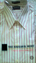 Men&#39;s Dress Shirt Long Sleeve Dress Shirt By Hathaway  (size 16 Sleve 34) - £7.82 GBP