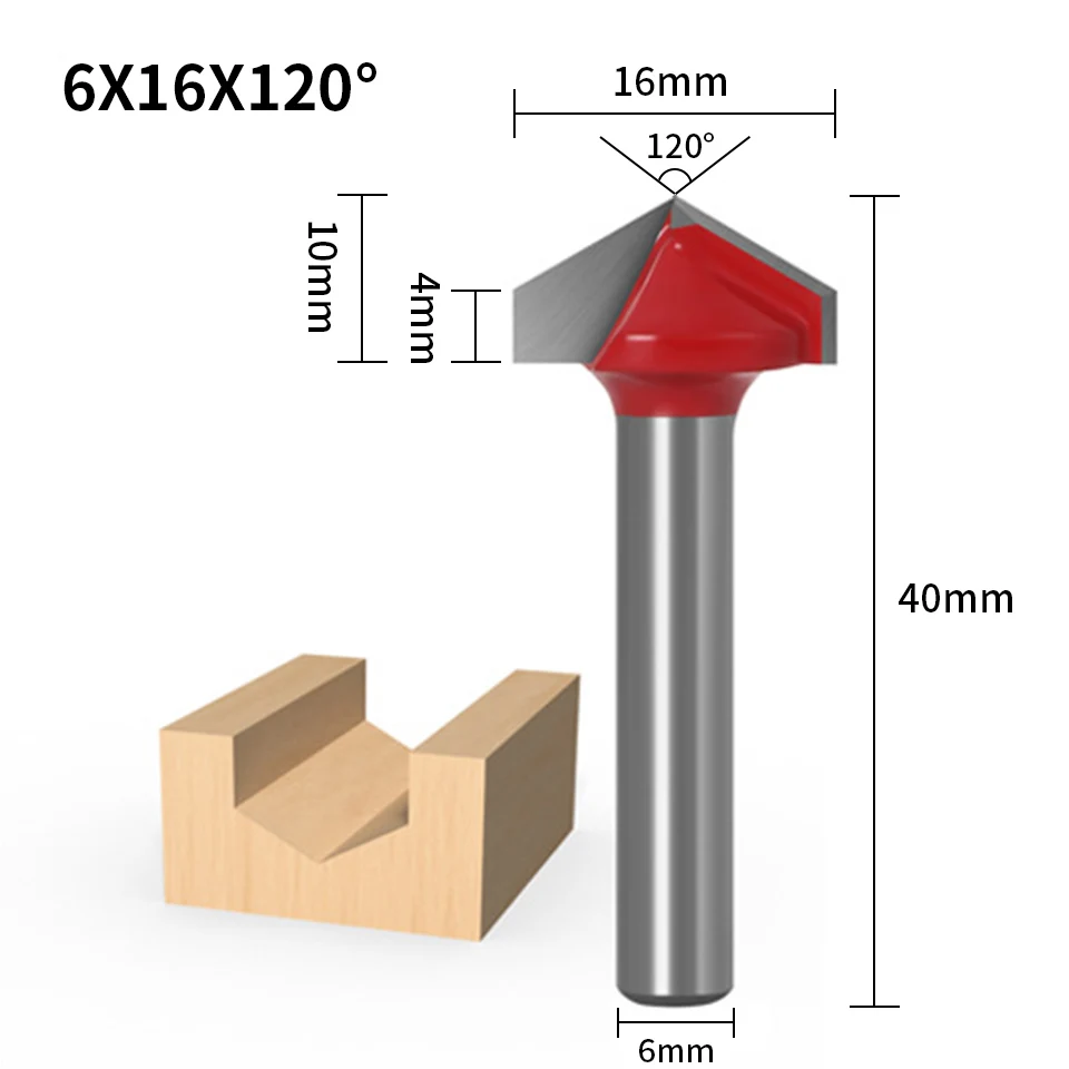 VACK 6/8mm Shank V Shape  Cutter CNC Solid Carbide End Mill 3D Router Bits For w - £137.60 GBP