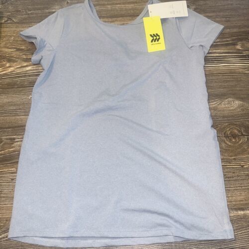 Primary image for Girls' Short Sleeve Keyhole Back Gym T-Shirt - All in Motion Gray. Size Large. S